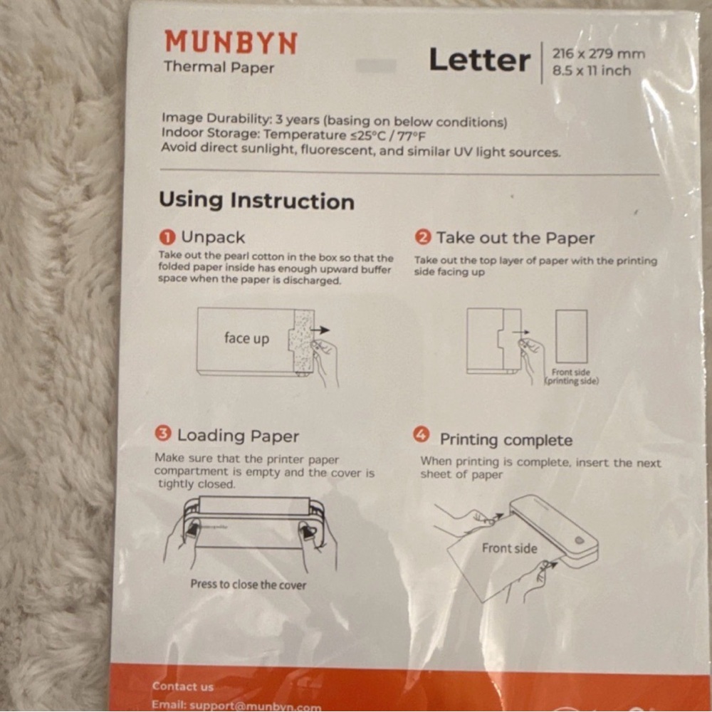 MUNBYN Thermal Letter Paper - White